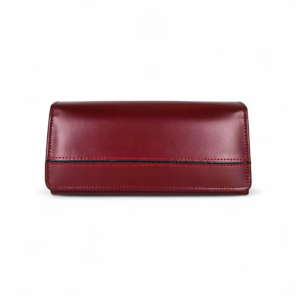 Wine Red Luxury Leather Clutch Wallet